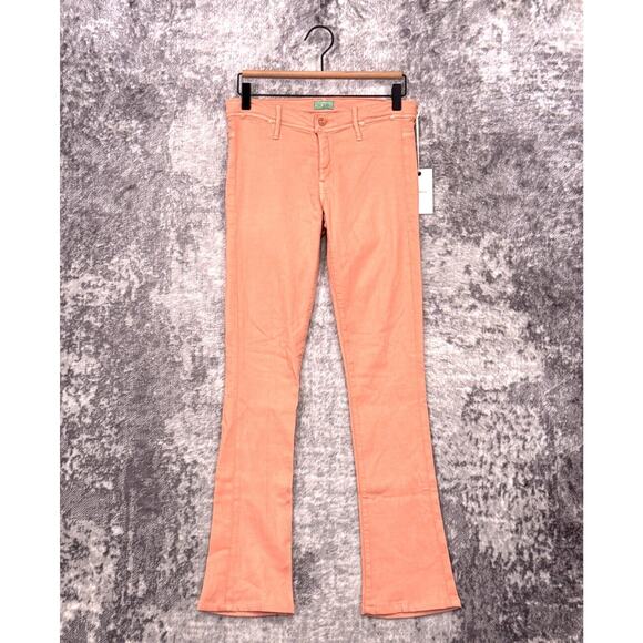 New Mother Jeans 27 Womens The Day Dreamer Low Rise Flare Peach Pink SAMPLES - Picture 1 of 7